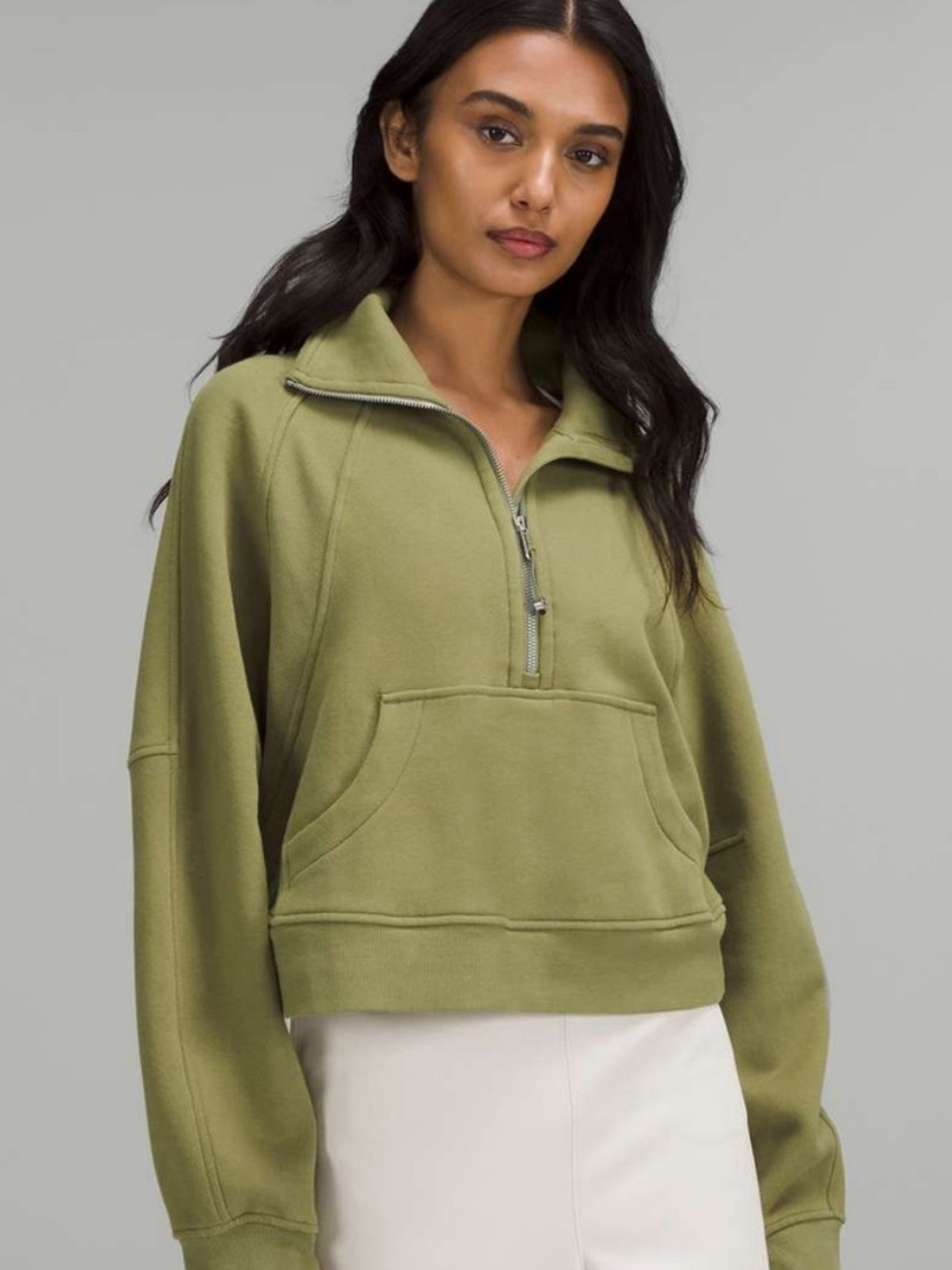 Lululemon Green Oversized Scuba Half Zip Sweatshirt